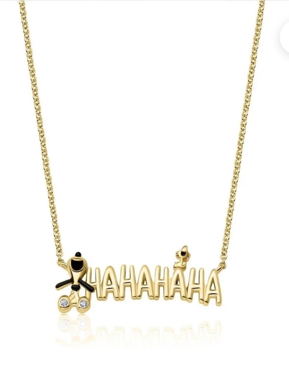 Peanuts Snoopy & Woodstock Gold 'HAHAHAHA' Necklace